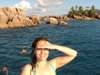 Liesel van Zyl - swimming in a sheltered cove in the Seychelles Archipelago